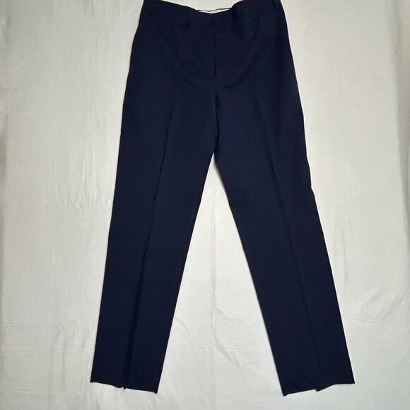 Lauren Ralph Lauren Slim Fit Pants Mens 38 x 34 Wool Navy Blue Dress Formal VTG - Picture 1 of 8